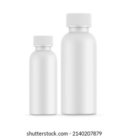 Matte Cosmetic Bottle With Cap For Liquid Soap, Gel, Lotion, Cream, Shampoo, Bath Foam And Other Cosmetics, 3d Render Illustration.