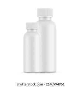 Matte Cosmetic Bottle With Cap For Liquid Soap, Gel, Lotion, Cream, Shampoo, Bath Foam And Other Cosmetics, 3d Render Illustration.