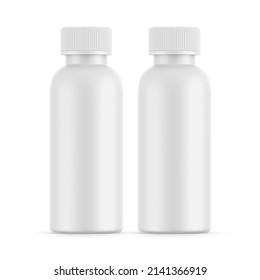 Matte Cosmetic Bottle With Cap For Liquid Soap, Gel, Lotion, Cream, Shampoo, Bath Foam And Other Cosmetics, 3d Render Illustration.