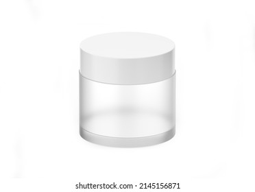 Matte Frosted Glass Jar Mockup For Branding And Promotion, 3d Render Illustration.