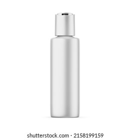 Matte Metallic Cosmetic Bottle With Cap For Liquid Soap, Gel, Lotion, Cream, Shampoo, Bath Foam And Other Cosmetics, 3d Render Illustration.