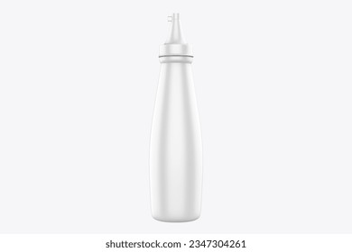 Matte Sauce Bottle Mockup Isolated On White Background.3d illustration