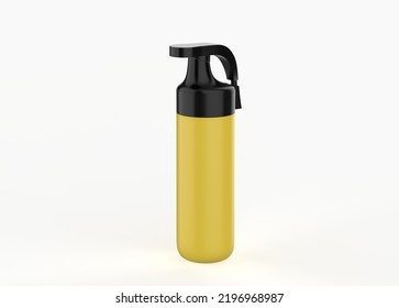 Matte Thermos Bottle Mockup Isolated On White Background. 3d Illustration 