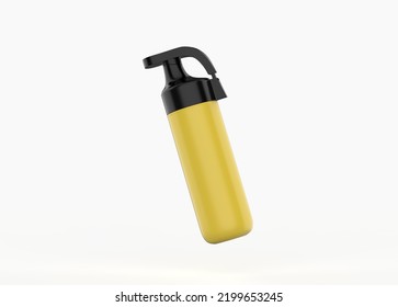 Matte Thermos Bottle Mockup Isolated On White Background. 3d Illustration 