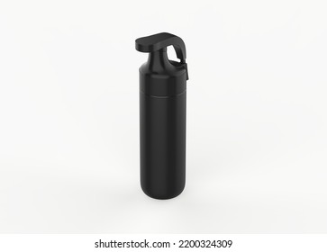 Matte Thermos Bottle Mockup Isolated On White Background. 3d Illustration 