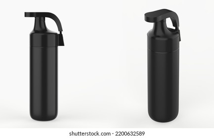 Matte Thermos Bottle Mockup Isolated On White Background. 3d Illustration 