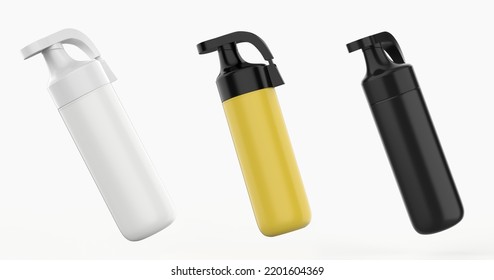 Matte Thermos Bottle Mockup Isolated On White Background. 3d Illustration 