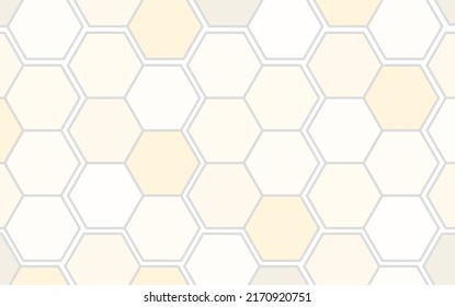 Matte Yellow Honeycomb Pattern Background, Beige Mosaic Structure Wallpaper