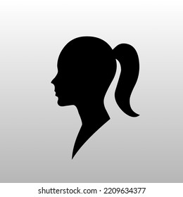 Mature Female Head Beautiful Logo