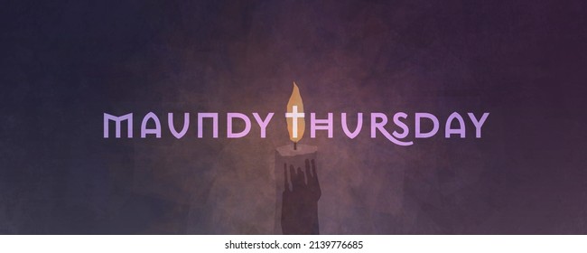 Maundy Thursday With Candle. Known As Service Of Shadows, Or Tenebrae. Symbolic Of The Passion Of The Christ