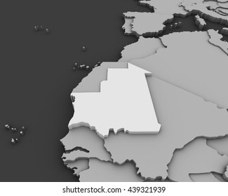 Mauritania Map 3D
