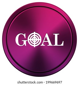 Mauve metallic icon. Internet button on white background.