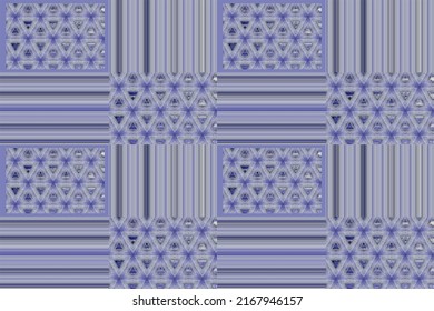 A Mauve Repeat Pattern Of Shapes And Stripes. Light Blue Or Light Purple. Wallpaper, Fabric, Home Decor.