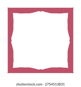 Mauve Square Border
A simple, square frame in a muted mauve or dark rose color. The inner edge has a gentle, inward-curving wave on each side, providing a soft, modern decorative touch to the geometric shape.