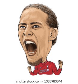 May 2, 2019 Caricature Of Virgil Van Dijk An Professional Footballer.