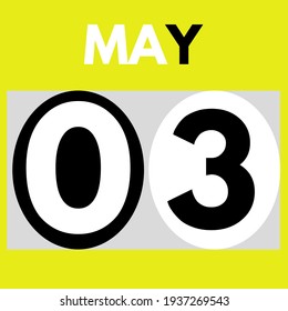 May 3 . Modern Daily Calendar Icon .date ,day, Month .calendar For The Month Of May