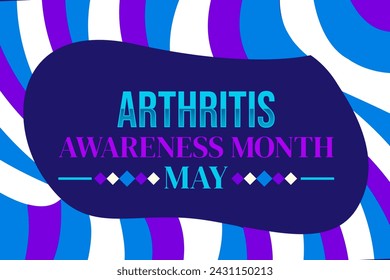 May is observed as Arthritis Awareness Month, Modern colorful shapes wallpaper with typography - Powered by Shutterstock