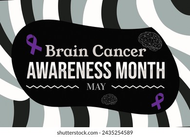 May is observed as Brain Cancer Awareness Month, background shapes with typography in the center - Powered by Shutterstock