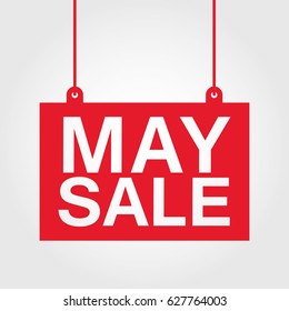 May Sale Hanging Board Sign Label