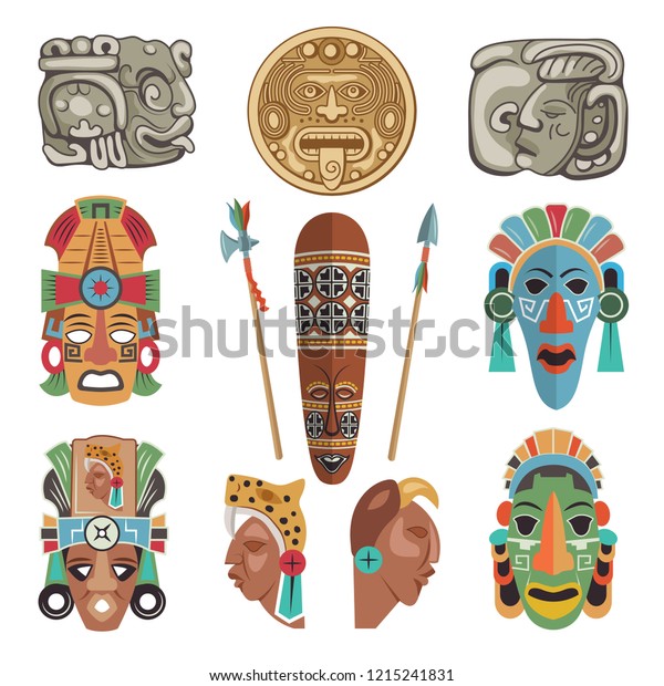 Mayan Antique Symbols Pictures Ancient Mayan Stock Illustration 1215241831