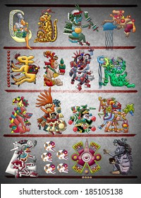 Mayan - Aztec Codex Illustration 