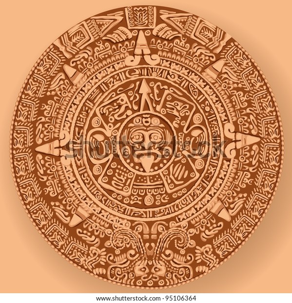 Mayan Calendar Copy Raster Stock Illustration 95106364 | Shutterstock