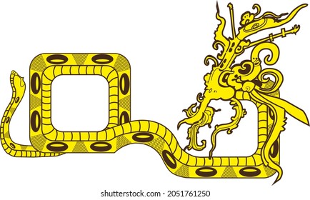 Mayan God Kukulcan Feathered Serpent Digital Design