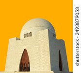 Mazar e quaid monument background Karachi Pakistan. 3d illustration