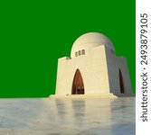 Mazar e quaid monument background Karachi Pakistan. 3d illustration