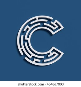 Maze Font Letter C