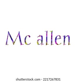 Mc Allen Text Colorful Design Typography