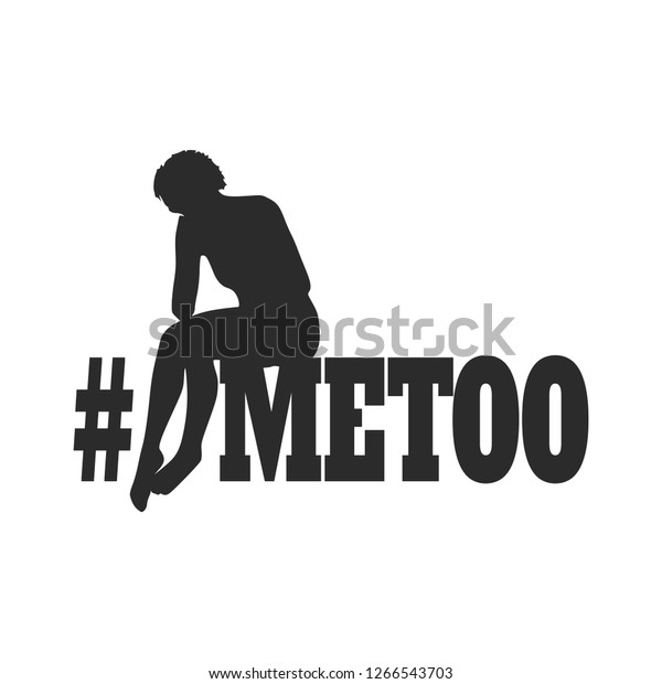 Me too\
hashtag. Social movement concerning sexual assault and harassment.\
Sadness woman sitting over the\
text