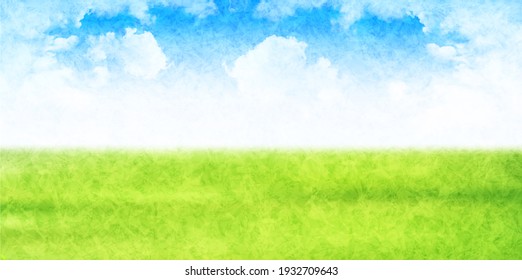 Meadow Watercolor Landscape Background Nature