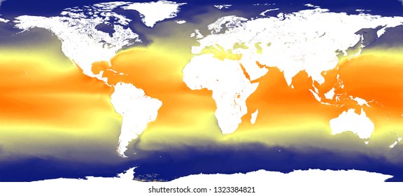 Mean Annual Sea Surface Temperature 2003-2007 (3D Illustration)