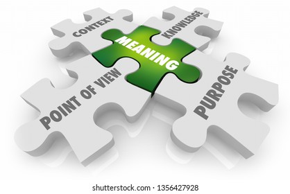 Meaning Context Point of View Purpose Puzzle Pieces 3d Illustration