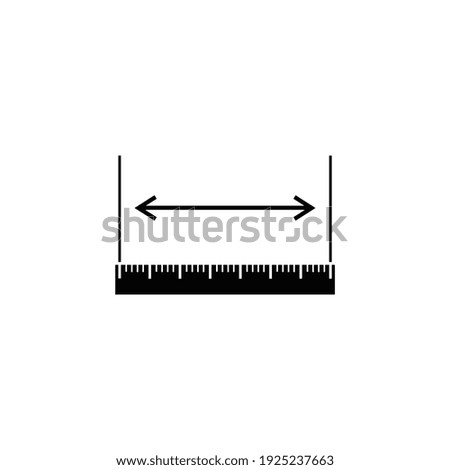 The measuring height and length icon isolated.