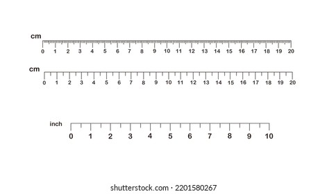 Measuring Length Markings Centimeters Inches Rulers Stock Illustration ...