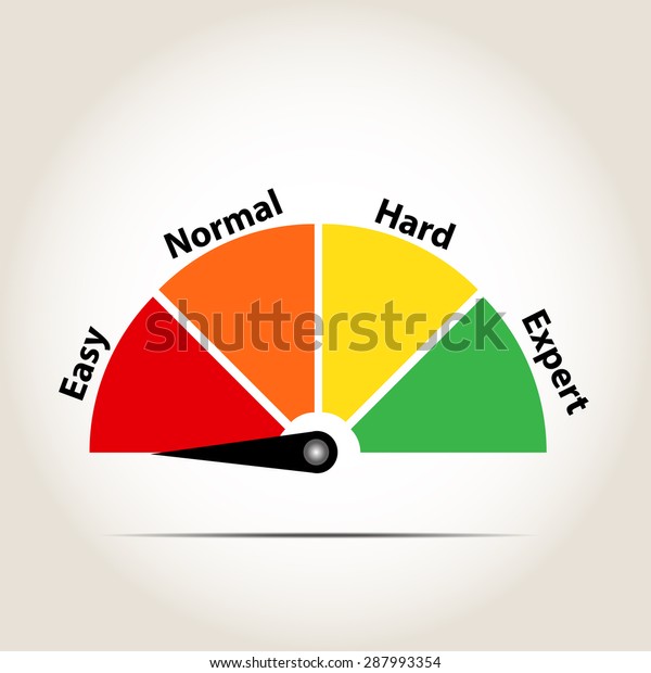 Ilustracion De Stock Sobre Measuring Scale Icon Easy Normal Hard