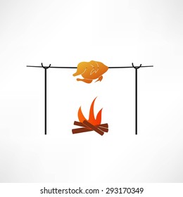 Meat on the fire icon