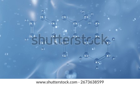 mebroqualone molecular structure, 3d model molecule, sedative hypnotic structural chemical formula view from a microscope
