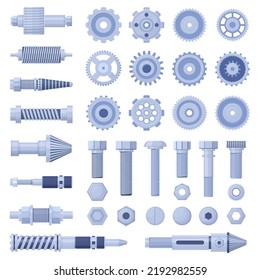 Mechanical engine industrial pulley  screw  bolt cog   cogwheel  Hydraulic machines parts  screws   nuts  illustration  Machinery bolts   gears  Mechanical industry screw