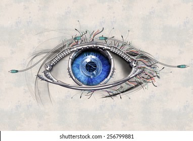 Mechanical eye in direct eye contact