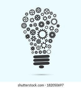 Mechanical Light Bulb Gears Cogs Innovation Stock Illustration ...