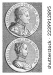 Medallion Portraits of Carlos and Isabella of Spain, David Coster, c. 1700 - in or before 1752