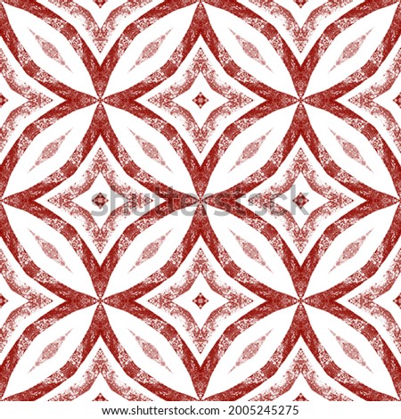 Medallion seamless pattern. Wine red symmetrical kaleidoscope background. Textile ready glamorous print, swimwear fabric, wallpaper, wrapping. Watercolor medallion seamless tile.