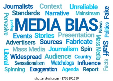 Media Bias Word Cloud on White Background