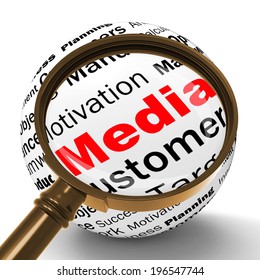 Media Magnifier Definition Showing Diffusion Channels Or Online Media