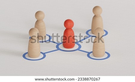 Mediator offers a mediation service between people. Business deal. Political diplomatic negotiations. Conflict resolution and consensus building. Influencer with connections. Leader controls the team. Stock photo © 