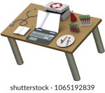 medic table 3d on white