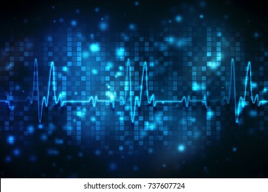 Medical abstract background, ecg background, medical structure background